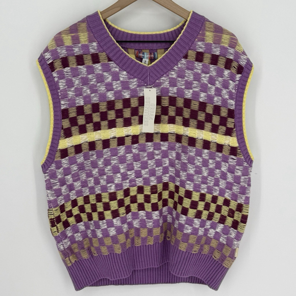 Urban Outfitters Sweaters - Urban Outfitters Multicolor Checkered Sweater Vest Women’s Size Medium NWT